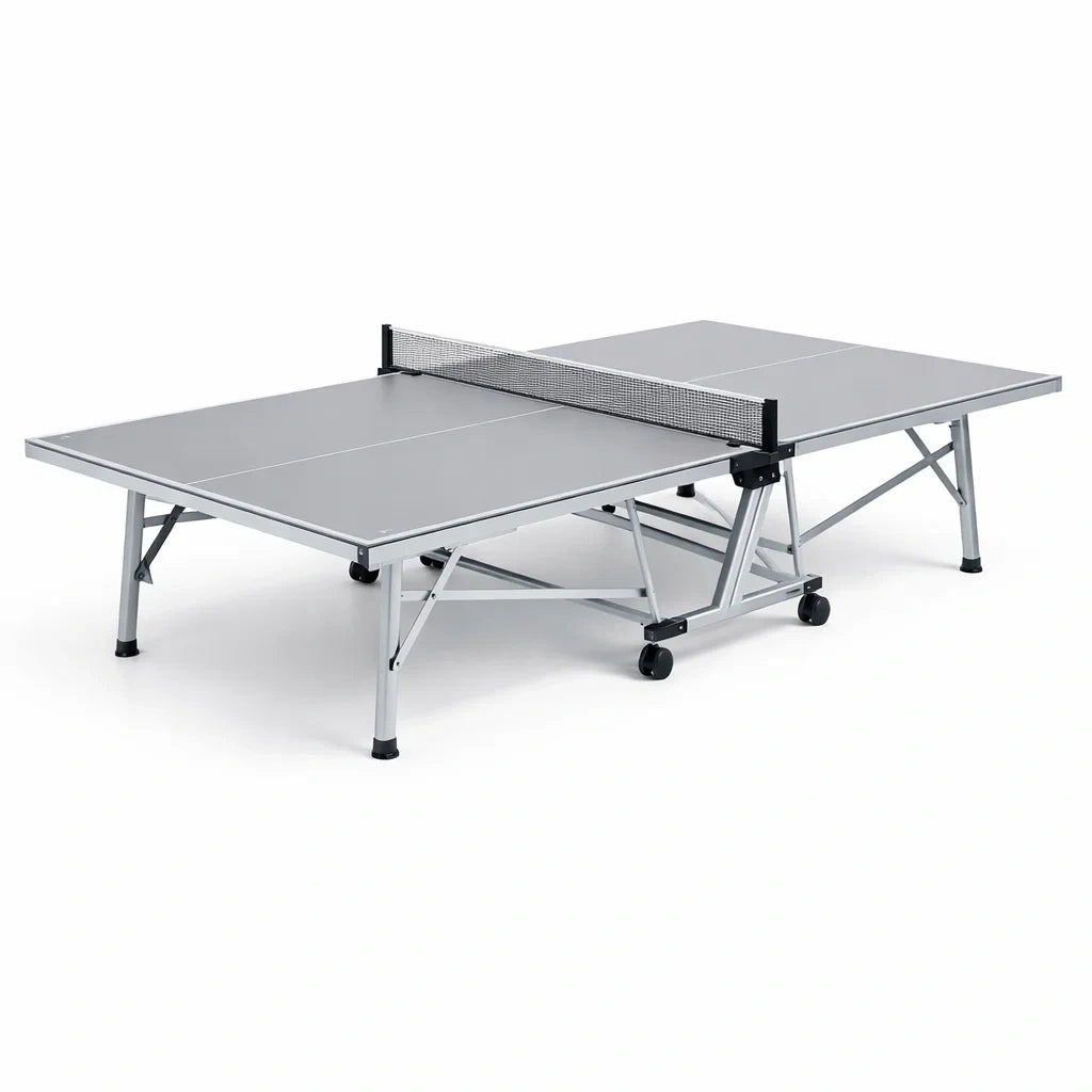 Table de chevet pliable en mdf gris avec cadre métallique et roues 274x152.5X76 cm - 2026