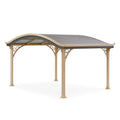 Carport en aluminium beige avec toit en polycarbonate - 2026