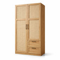 Armoire en bois et rotin 200 x 100 x 50 cm - 2026
