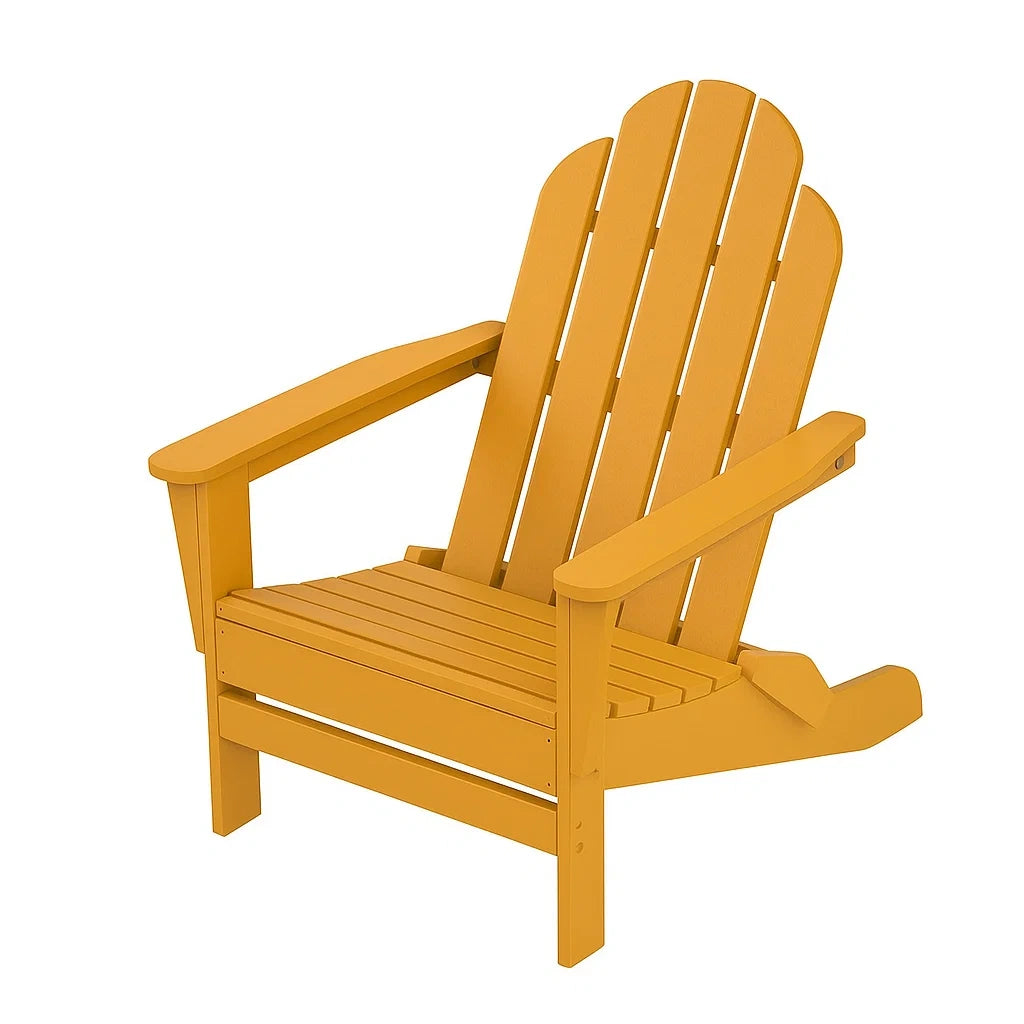 Chaise adirondack en plastique jaune pour extérieur - 2026