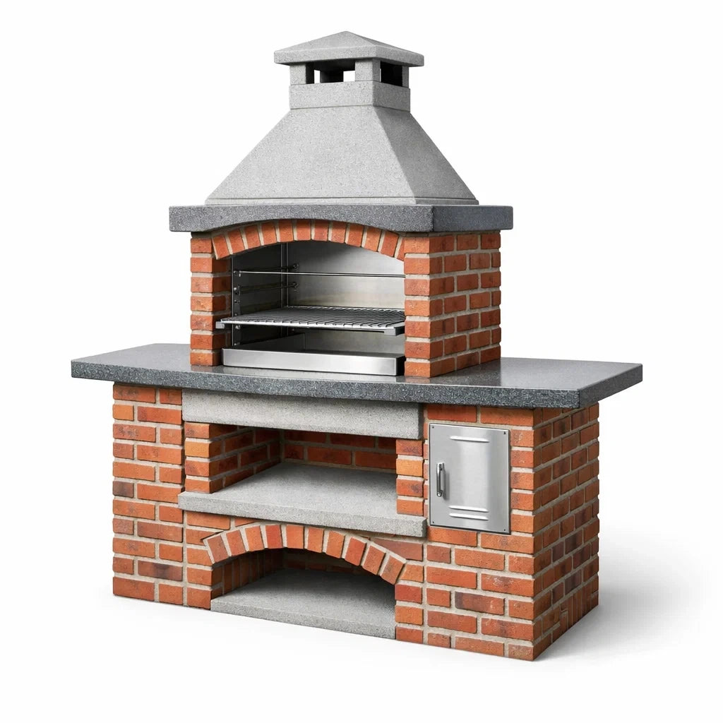 Barbecue en brique avec foyer et cheminée - 2026