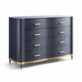 Commode 8 tiroirs en bois et métal gris et doré 120 x 40 x 80 cm - 2026