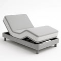 Lit réglable électrique tissu gris avec matelas en mousse de polyuréthane - 2026