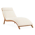 Chaise longue en bois et tissu crème - 2026