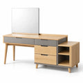 Coiffeuse en bois avec tiroirs gris et miroir - 2026