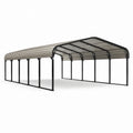 Abri de voiture en métal gris 610x305 cm - 2026