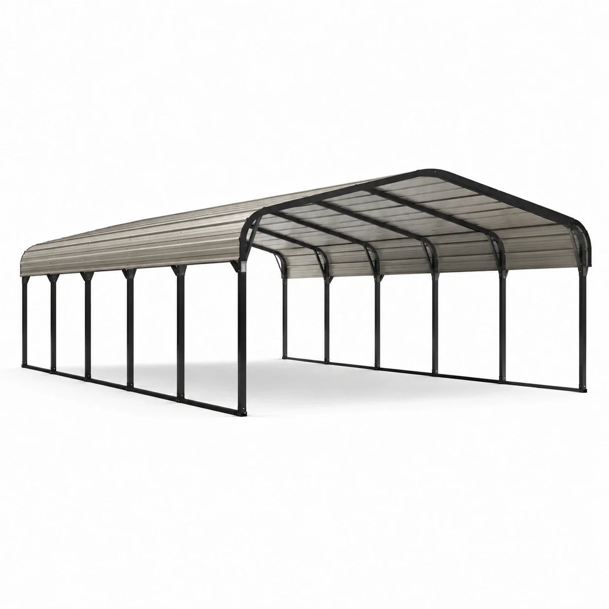 Abri de voiture en métal gris 610x305 cm - 2026