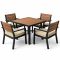 Ensemble table et chaises d'extérieur en aluminium et composite bois - 2026