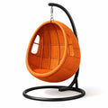 Fauteuil suspendu œuf avec support en métal et tissu orange avec structure noire - 2026