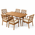 Ensemble table et chaises en résine tressée et acacia - 2026