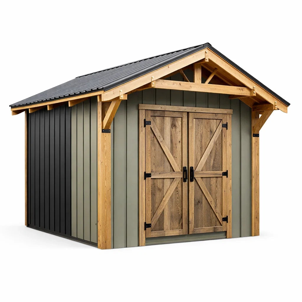 Abri de jardin en bois et métal avec portes doubles 300 x 250 x 220 cm - 2026