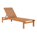 Chaise longue de jardin réglable en bois et textilène marron - 2026