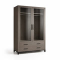 Armoire en métal et verre trempé marron avec tiroirs 200x100x60 cm - 2026