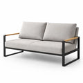 Canapé en tissu gris clair avec structure en métal et bois 200x80x75 cm - 2026