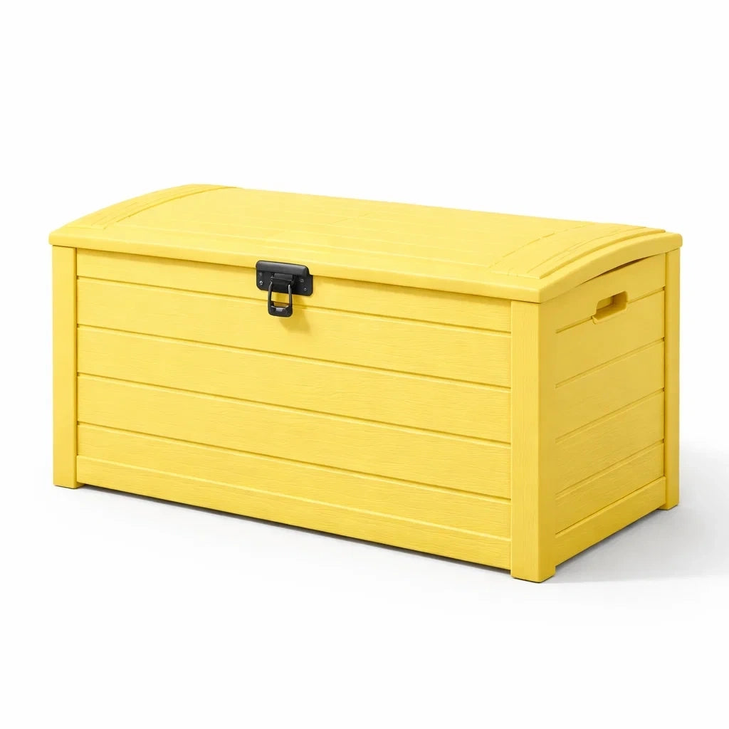 Coffre de rangement de jardin en polypropylène jaune 120x56x63 cm - 2026