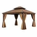 Tonnelle de jardin en aluminium et polyester marron - 2026