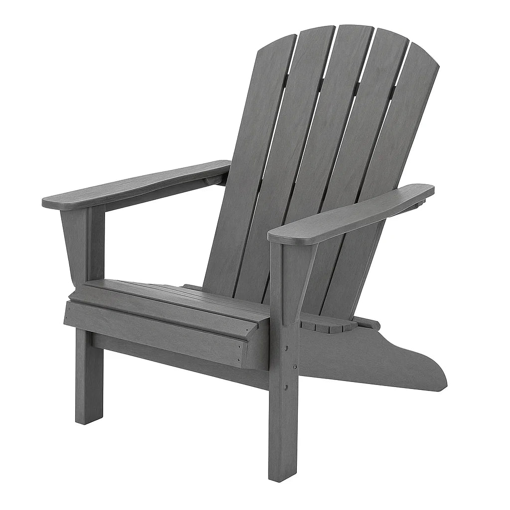 Chaise adirondack d'extérieur en bois composite gris - 2026