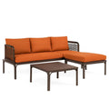 Ensemble de conversation en métal avec assises en tissu orange - 2026