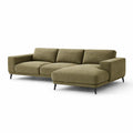 Canapé d angle en tissu polyester vert olive avec méridienne - 2026
