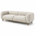 Canapé en bois et tissu en lin beige 3 places 230x100x75 cm - 2026