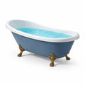 Baignoire en acrylique avec pieds de lion bleu 170x76x70 cm - 2026