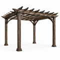 Pergola en bois massif marron 350x300x240 cm - 2026