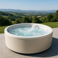 Jacuzzi extérieur rond en acrylique beige avec jets d'hydromassage 200 cm - 2026