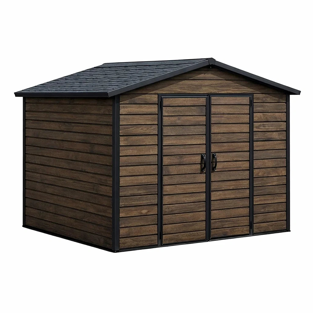 Abri de jardin en composite brun 180 x 200 x 120 cm - 2026