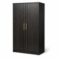 Armoire en bois foncé avec poignées métalliques 180x80x50 cm - 2026