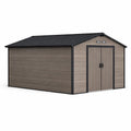 Abri de jardin en bois et plastique marron noir 350 x 229 x 254 cm - 2026