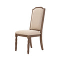 Chaise de salle à manger en bois avec assise en tissu beige - 2026