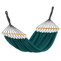 Hamac en polyester avec barres en bois vert canard 300x150 cm - 2026