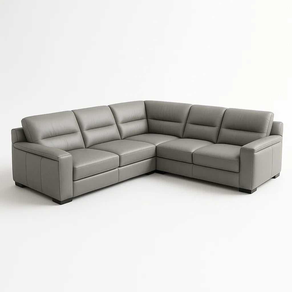 Canapé d'angle en cuir Gris - 2026
