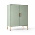 Armoire de rangement rectangulaire verte à 2 portes en bois et mdf 130x90x40 cm - 2026