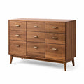Commode en bois de noyer avec 9 tiroirs - 2026