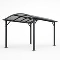 Abri de voiture en aluminium avec toit en polycarbonate noir - 2026