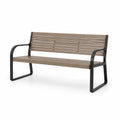 Banc en métal et bois marron et noir - 2026