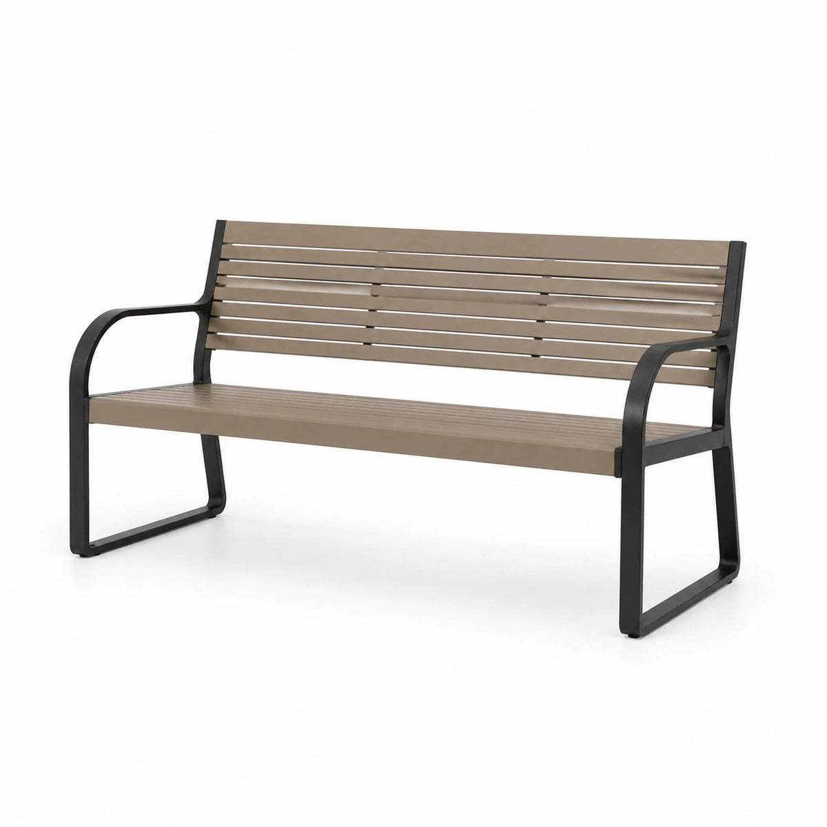 Banc en métal et bois marron et noir - 2026