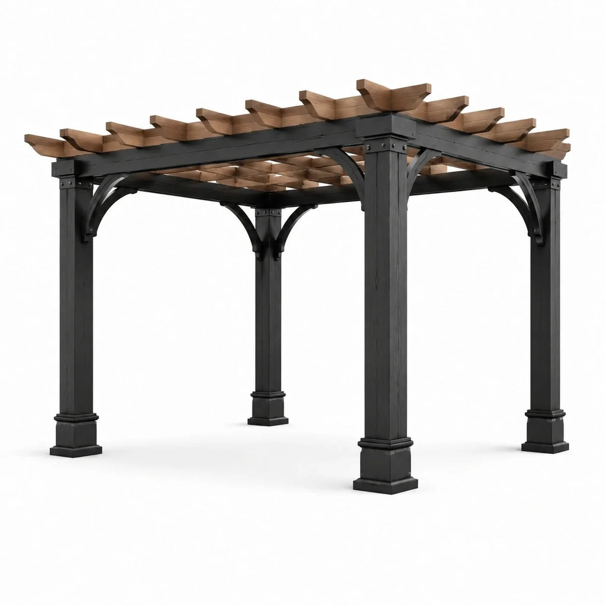 Pergola en bois et métal noir 300x300x250 cm - 2026