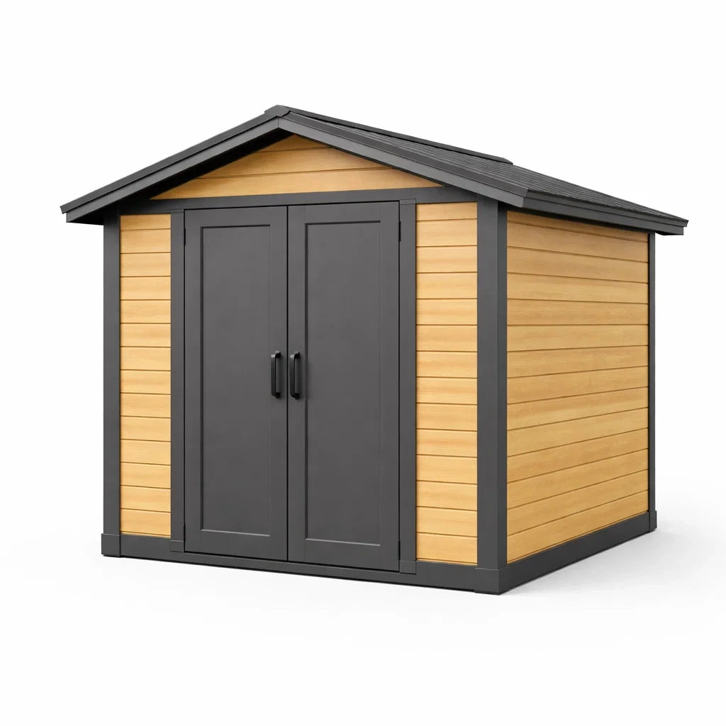 Abri de jardin en bois et métal avec double porte 210x180x220 cm - 2026