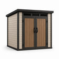 Abri de jardin en plastique composite beige et marron 200x150x200 cm - 2026