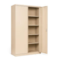 Armoire de rangement de garage en métal beige avec étagères réglables - 2026