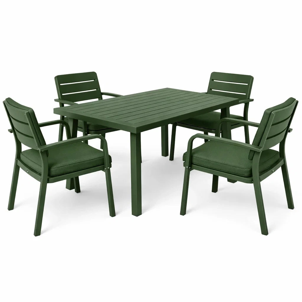 Ensemble table et chaises en aluminium vert - 2026