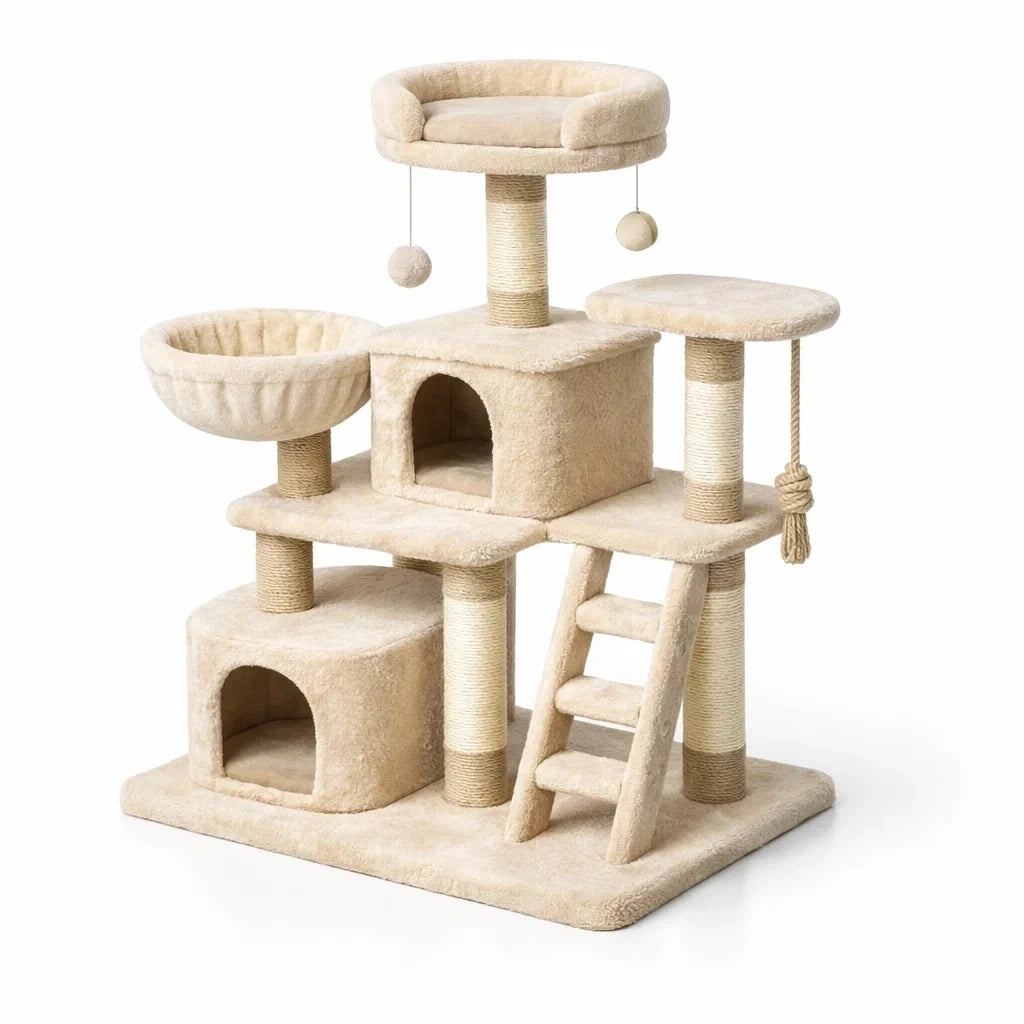 Arbre à chat en sisal et polyester beige - 2026