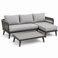 Canapé d'extérieur modulable en aluminium et corde avec table basse - 2026