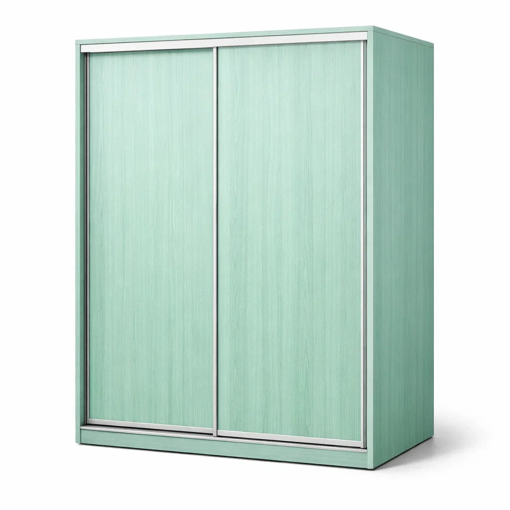 Armoire en bois vert à portes coulissantes - 2026