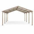 Abri de voiture en aluminium et polycarbonate beige 600x300x350 cm - 2026