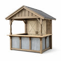 Kiosque bar de jardin en bois et métal ondulé avec toit incliné - 2026