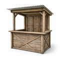 Kiosque bar de jardin en bois avec toit métal ondulé 200x120x240 cm - 2026