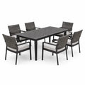 Ensemble de table et chaises d'extérieur en aluminium et rotin synthétique noir - 2026